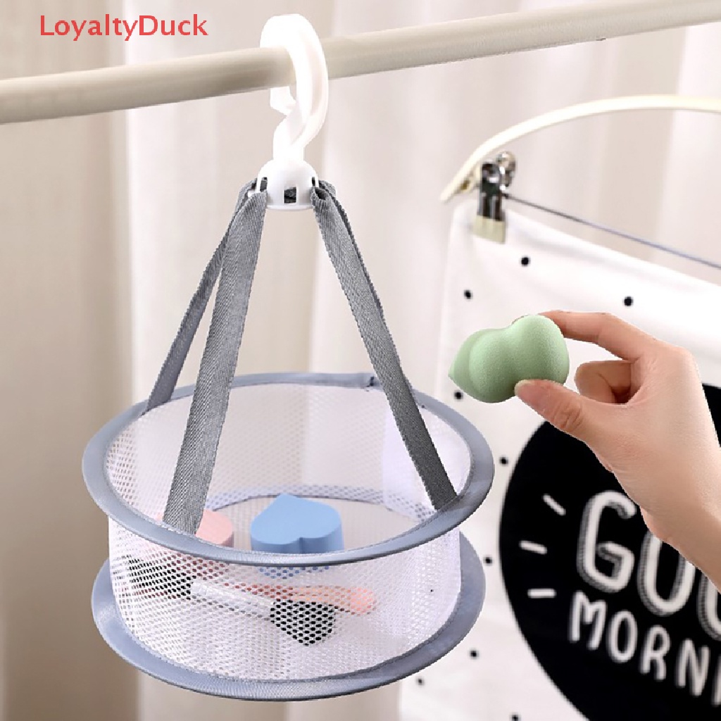 [LoyaltyDuck] Makeup Brush Easy To Dry Windproof Fall-proof Hook Rack Basket Drying Net Bag Coming