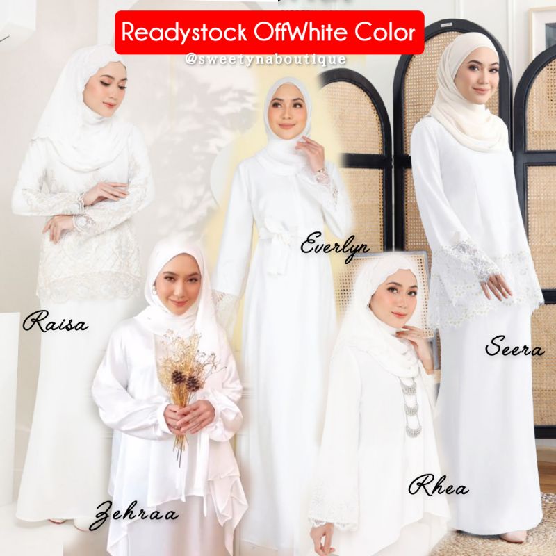 FASTSELLING Readystock OFFWHITE COLOR SET BAJET TUNANG, NIKAH, RAYA / KURUNG DRESS COLOR PUTIH