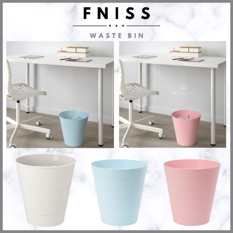 IKEA FNISS Waste bin, Rubbish Bin, Tong Sampah, Pink/Blue/White