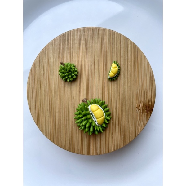 Handmade mini durian pin & earrings