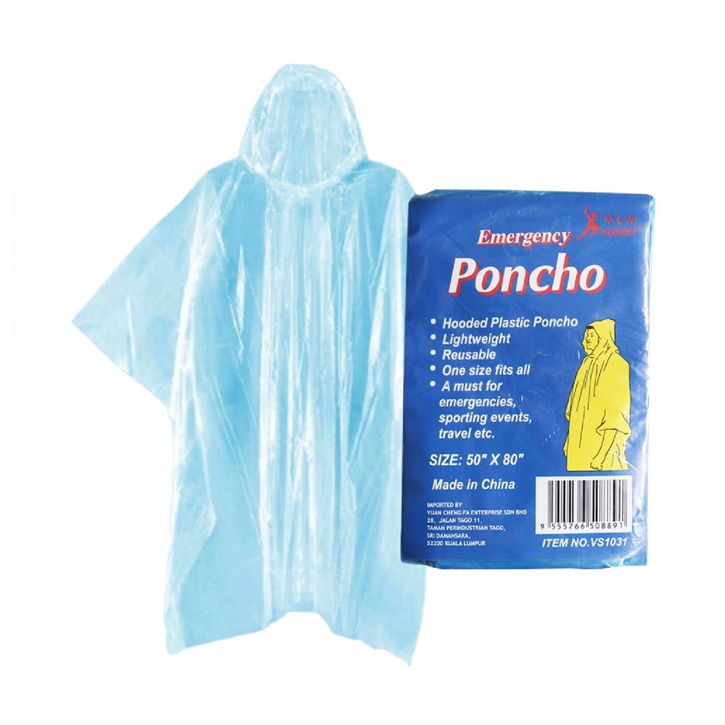ehoo Disposable Raincoat Unisex Emergency Waterproof Raincoat Plastic