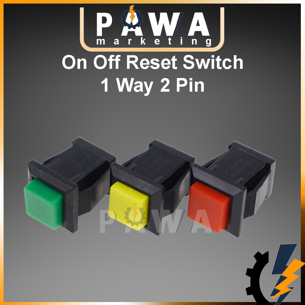 Pawa On Off Switch Horn Reset Push Start Switch Square Segi Empat Button  12V 24V Car Vehicle Lorry Truck Lori Kereta