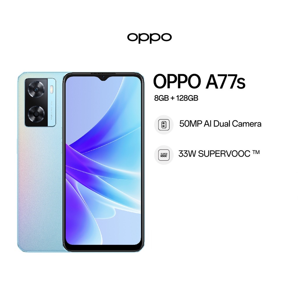 OPPO A77s Smartphone 8GM RAM + 128GB ROM | 33W SUPERVOOC | 50MP AI Dual ...