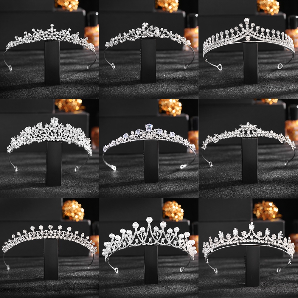 Malaysia Ready Stock Deartiara Crystal Crown Bridal Wedding Tiara Headband Marriage Crown