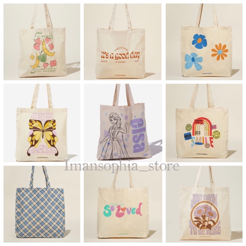 COTTON ON Tote Bag, Student Bag , Canvas Tote Bag | Shopee Malaysia