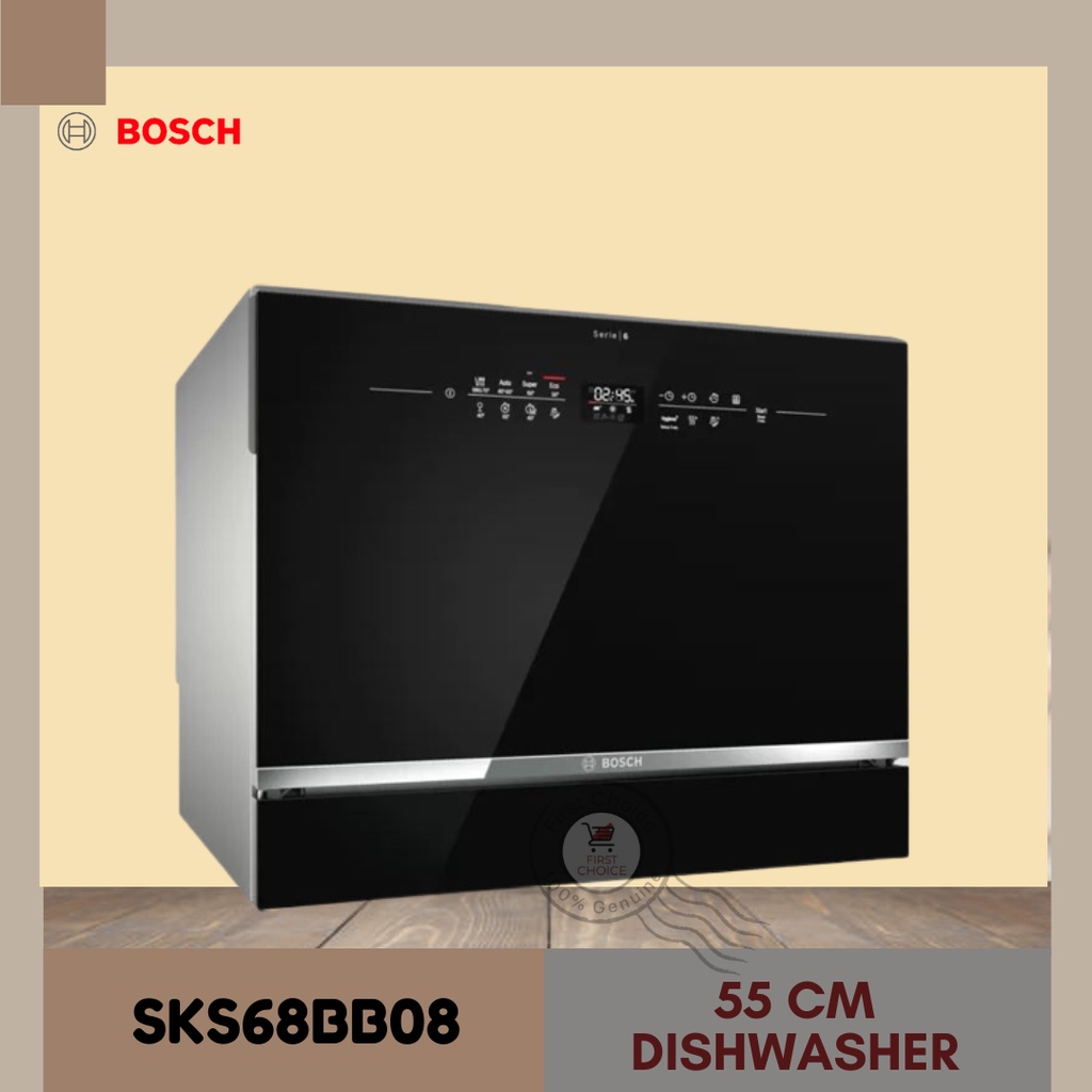 BOSCH SKS68BB008 SERIES 6 FREESTANDING COMPACT DISHWASHER 55CM BLACK