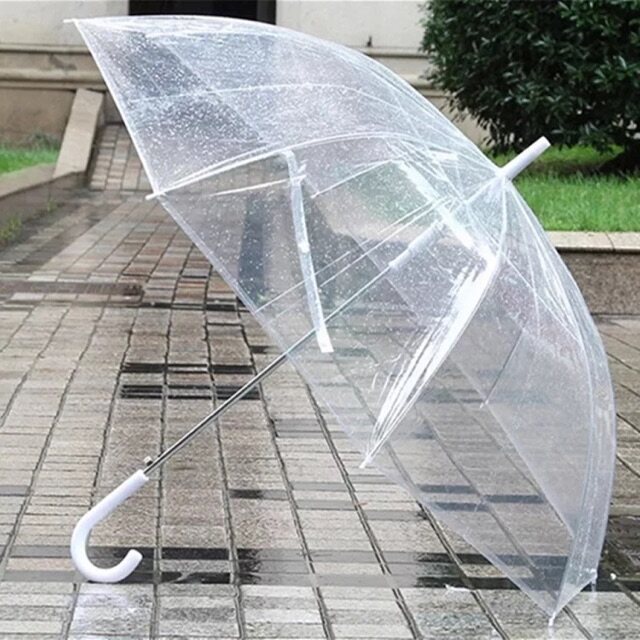 FREE GIFT Japan Korea Trendy Clear & Light Fashionable Transparent Rain Automatic Umbrella Payung 雨伞