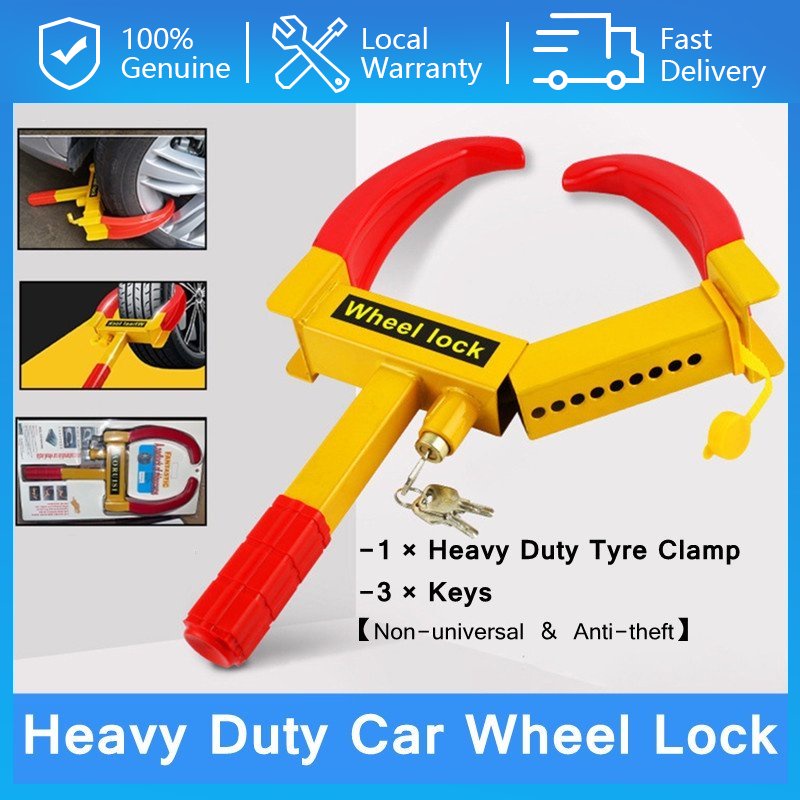 Heavy Duty Tyre Clamp Car Lock Anti Thief Motorcycle Wheel Lock AAA Copper Lock Core 9 Hole Adjustable