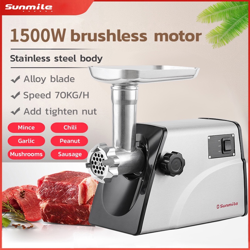 SUNMILE Blender Mixer Machine food processor electric grinding machine meat grinder electric steel grinder peanut butter grinder Sausage Stuffer Maker garlic pork beef grinder