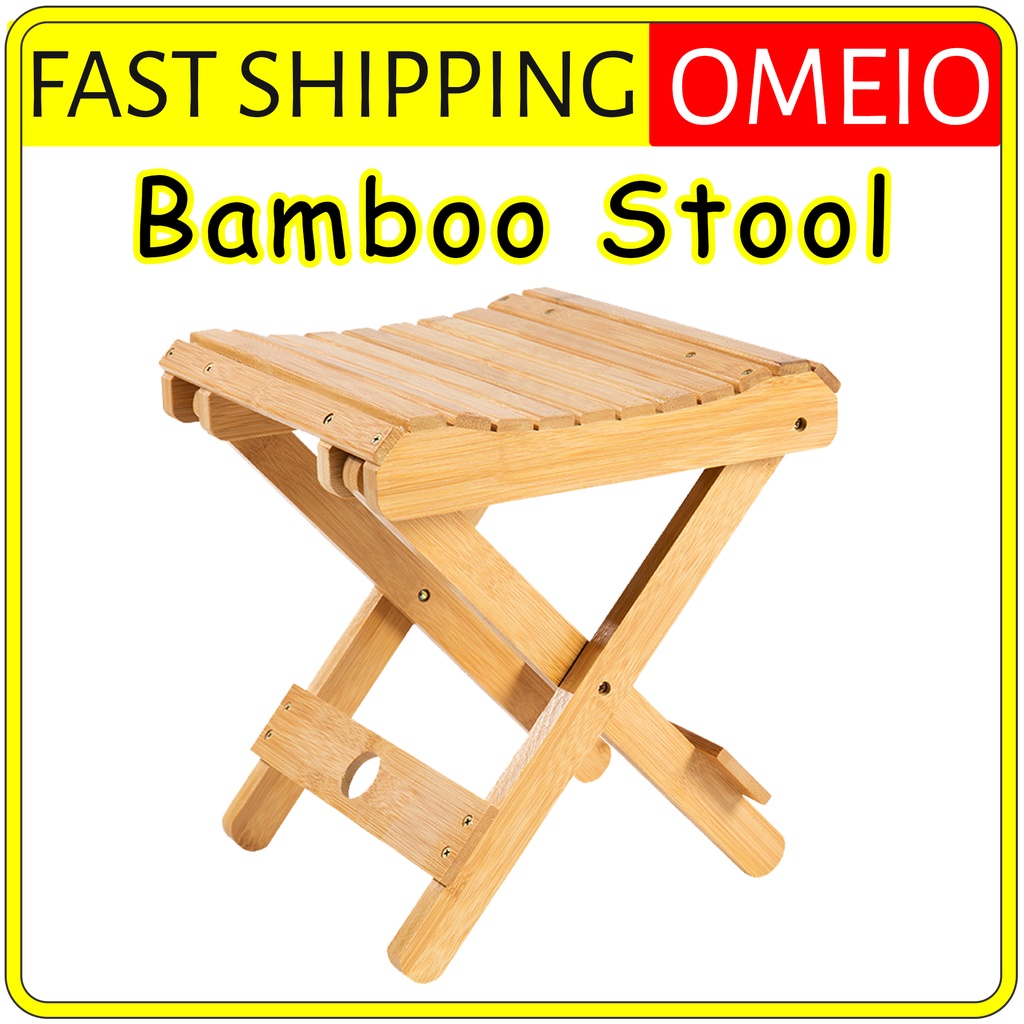 Portable Bamboo Wooden Stool Camping Glamping Chair Adult Child Foldable Folding Multipurpose Chair Outdoor Indoor