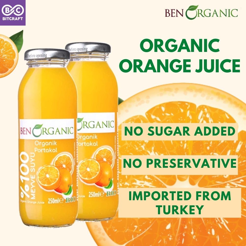 Ben Organic 100 Organic Orange Juice Imported From Turkey Jus Oren Organik Turki Shopee Malaysia