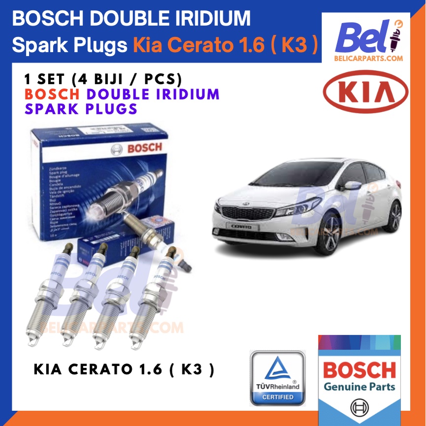 Bosch DOUBLE IRIDIUM Spark Plug Kia Cerato 1.6 ( K3 ) Spark Plug (1 set