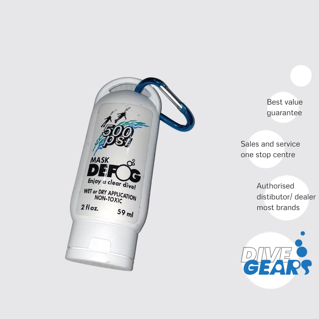 PSI 500 MASK DEFOG AND SCRUB SOLUTION TO PREVENT MASK FOGGING Scuba