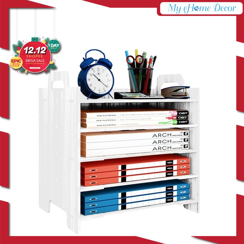 Document storage rack office tabletop rack stackable storage book rack