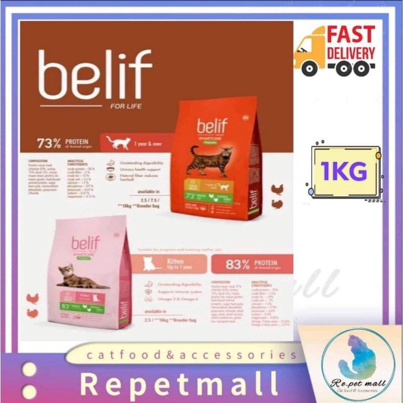 Belif Premium Smartcare Kitten Adult Chicken Turkey Cat Dry Food