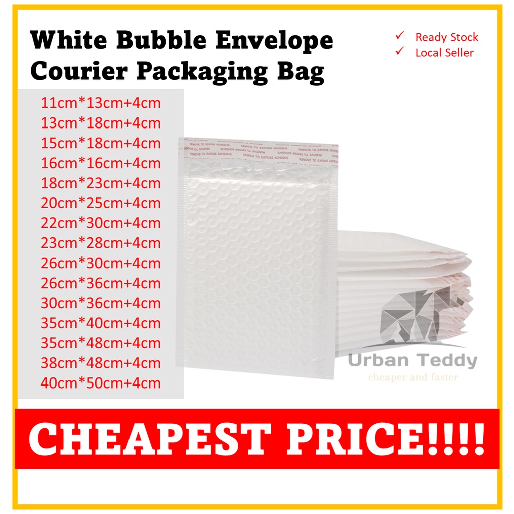 Bundle White Bubble Padded Envelope Courier Packaging Bag