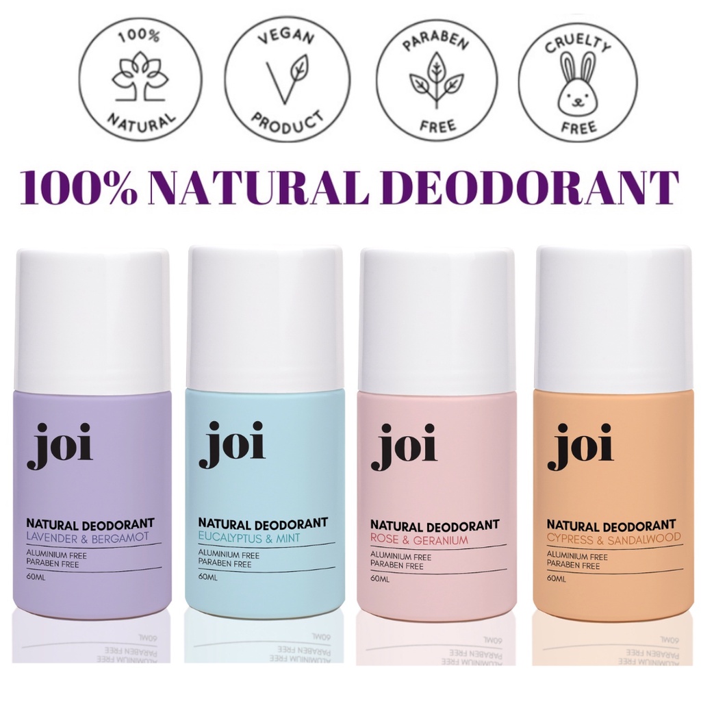 [ Ready Stock ]JOI Natural Deodorant 60ml & Salt Of The Earth 100ml / Natural Roll-On Deodorant ( 75ml )