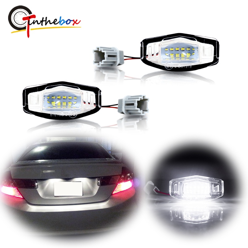 Gtinthebox Error Free Xenon White LED Car License Plate Lights For Honda Civic Accord Pilot, Acura MDX RL TL TSX RDX ILX