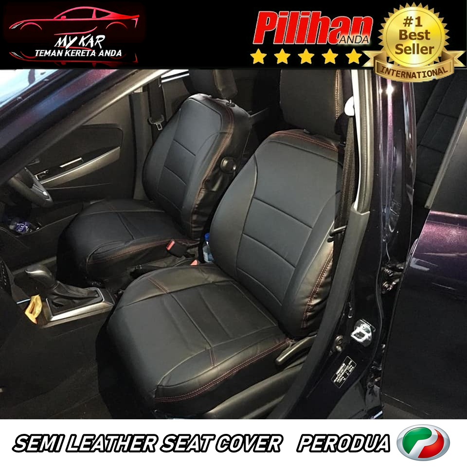 Perodua Seat Cover Semi Leather Pvc Waterproof With 0.8cm Sponge Front 