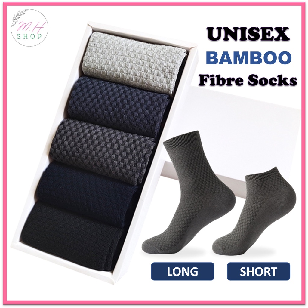 【READY STOCK】Bamboo Socks Unisex Stoking Bamboo Fibre Odorless Socks Casual Formal School Socks Stokin男袜子