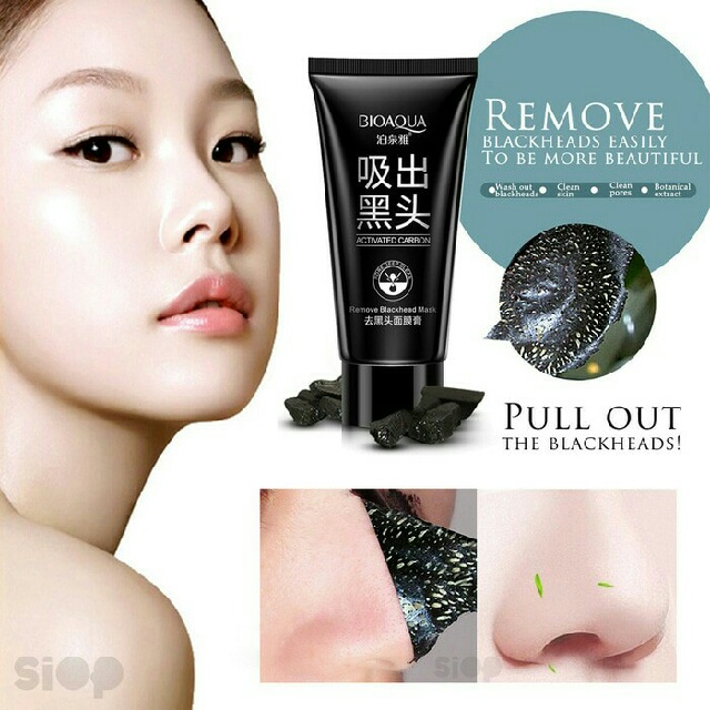 (WHOLESALE) BIOAQUA - ACTIVED CARBON CHARCOAL BLACK MASKER ARANG / MASK ...