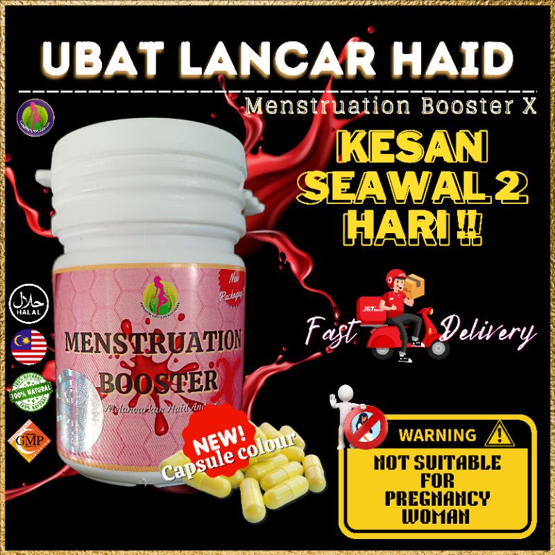 Ubat lancar haid (MENSTRUATION BOOSTER X) pelancar period / haid 100% bahan Semulajadi@ KESAN SEAWAL 2 HARI