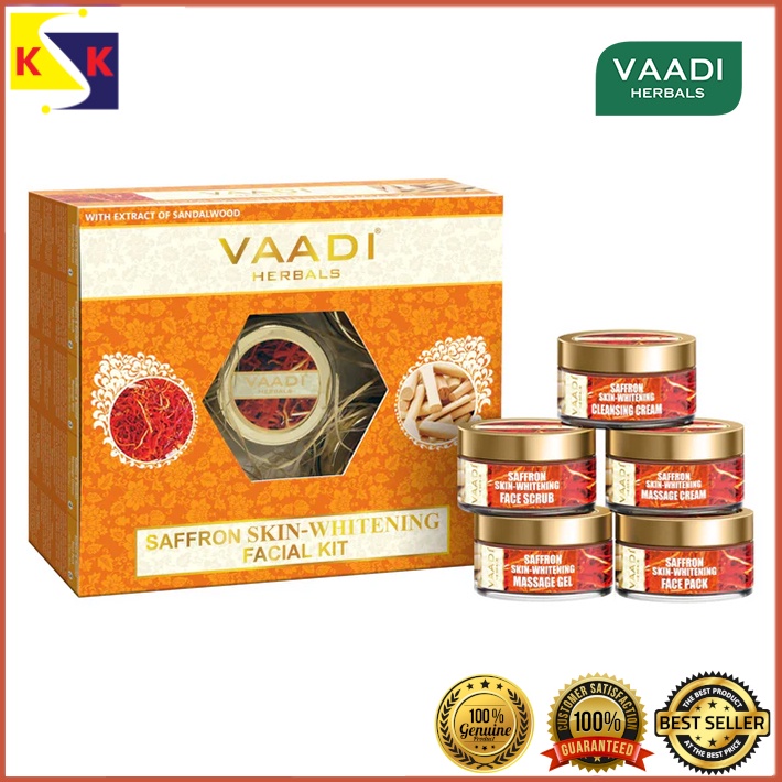 VAADI HERBALS Skin Whitening Organic Saffron Facial Kit with Sandalwood