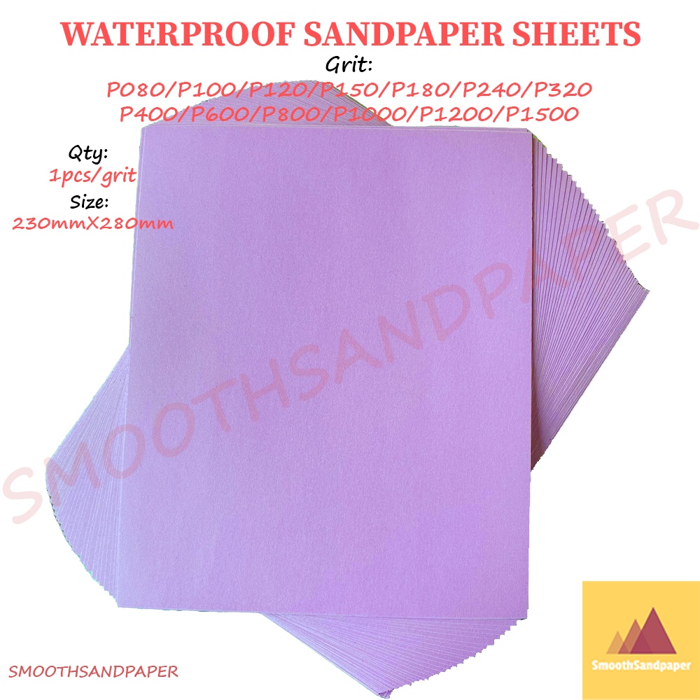 Sandpaper Sheet Waterproof Aluminium Oxide Kertas Pasir 9"X11" (230mmX280mm) 水磨紫砂 干湿两用 汽车家具抛光