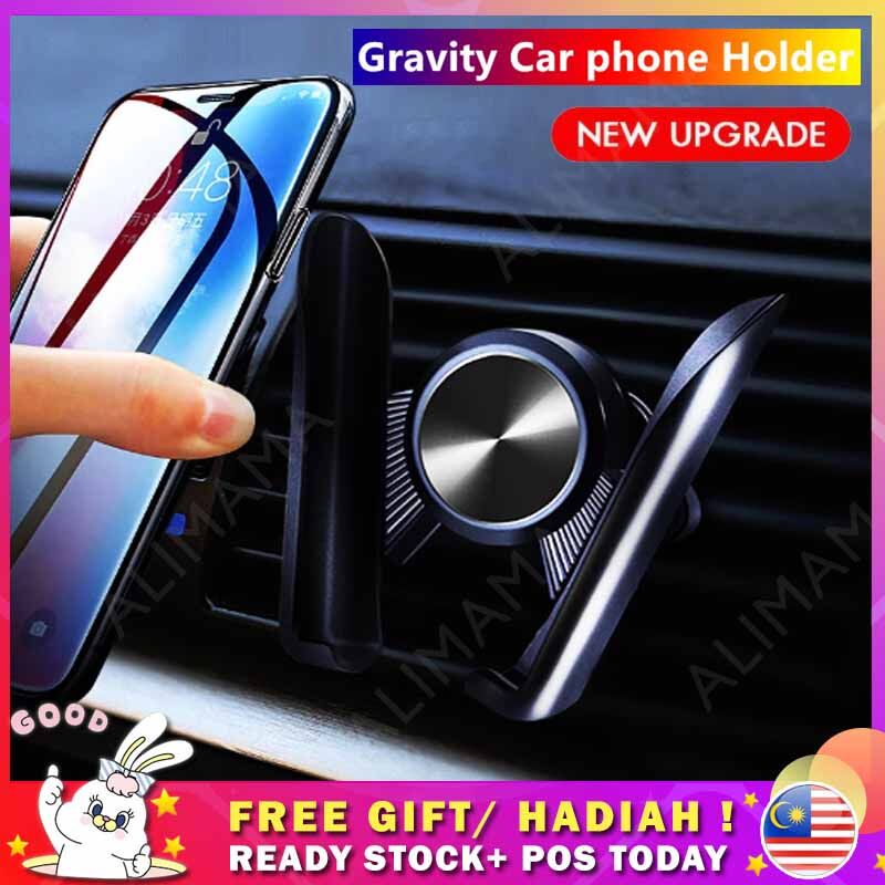 [LOCAL SELLER] EXTRA GIFT GRAVITY CAR PHONE HOLDER MOBILE STAND AIRVENT PHONEHOLDER GPS HOLDER CAR HOLDER+ GIFT