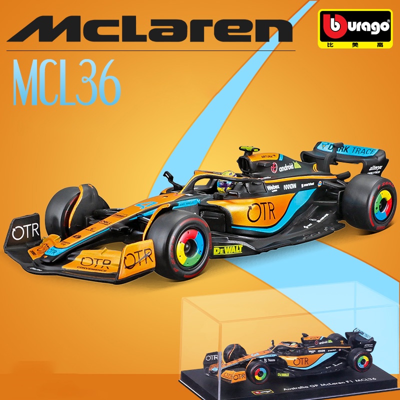 Bburago 1:43 2022 F1 McLaren MCL36 #3 Daniel Ricciardo #4 Lando Norris Alloy Luxury Vehicle Diecast Cars Model Toys Christmas