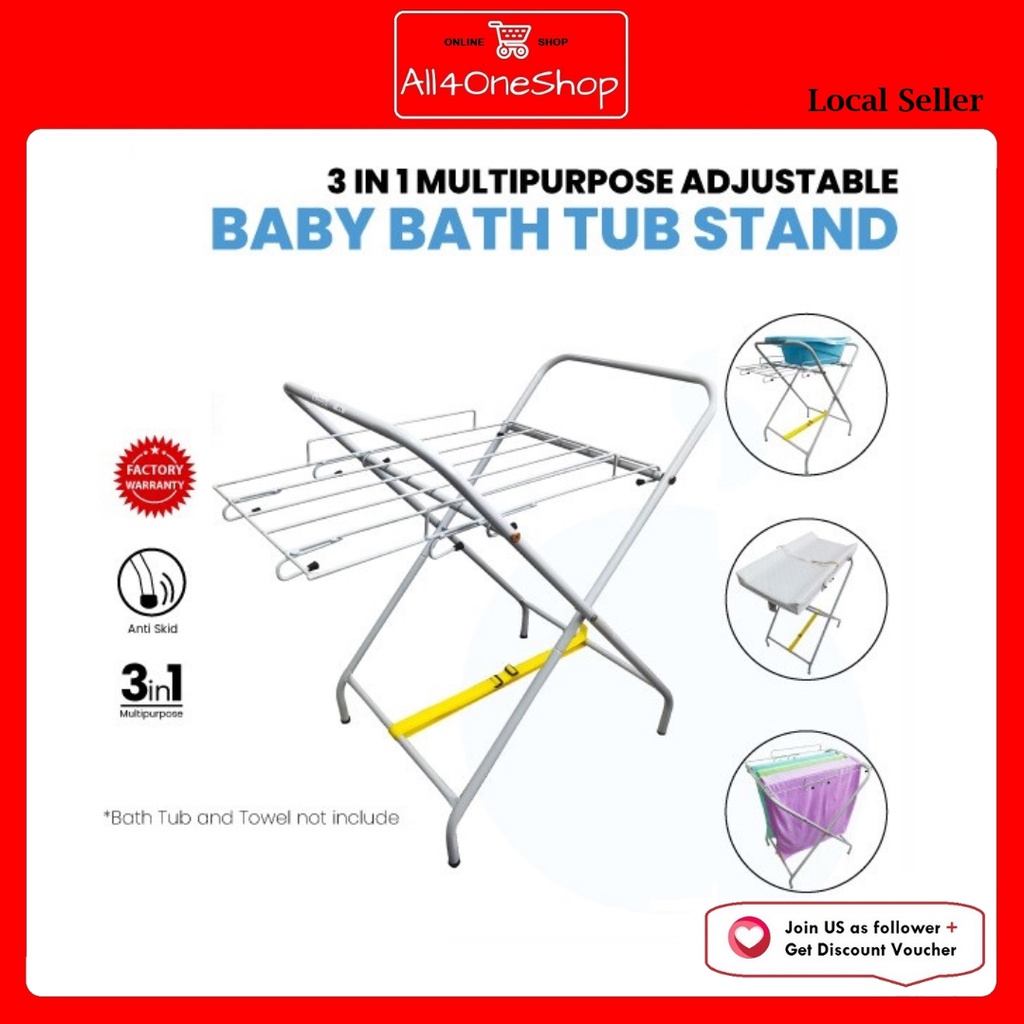 [ READY STOCK ] MULTIPURPOSE BABY BATH TUB STAND WITH STURDY