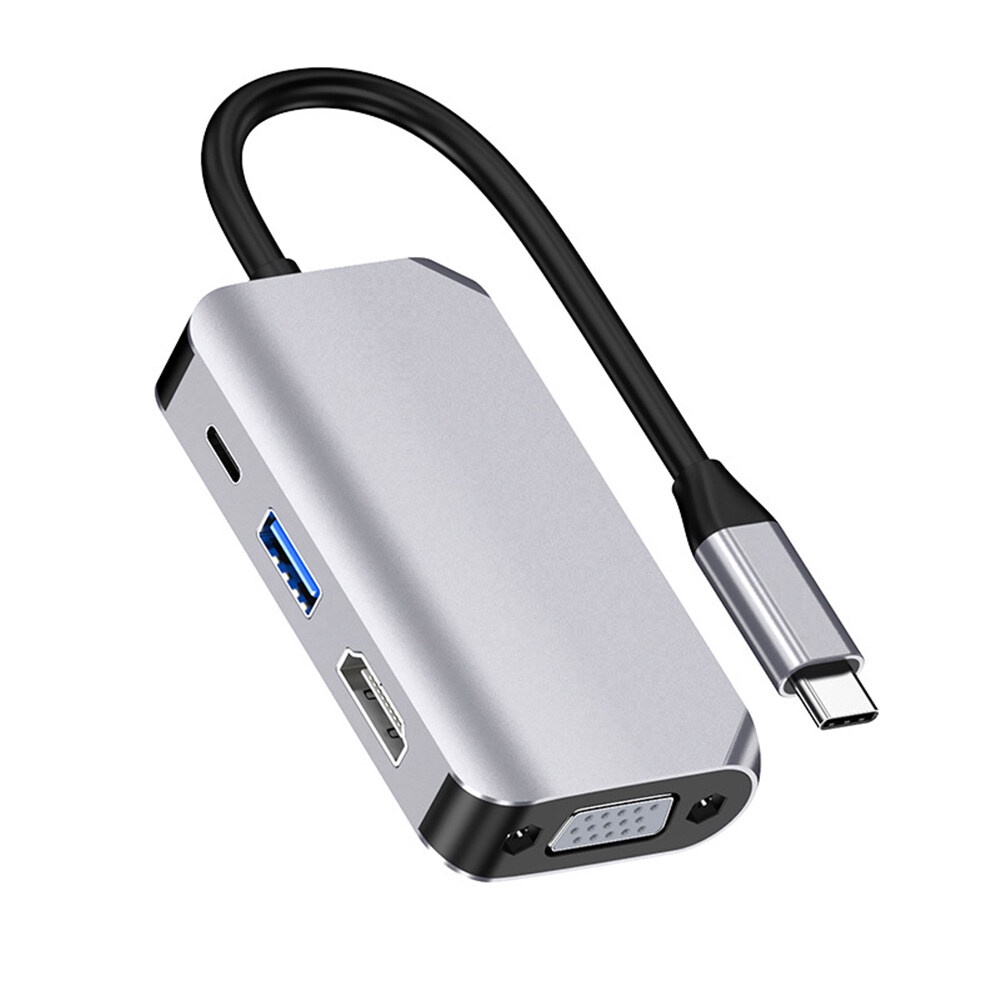 { KL SELLER } FREE GIFT Type C USB 3.0 Hub To HDMI VGA Adapter Hub with 4K 1080P 3.0 PD Charging Port Compatible wi