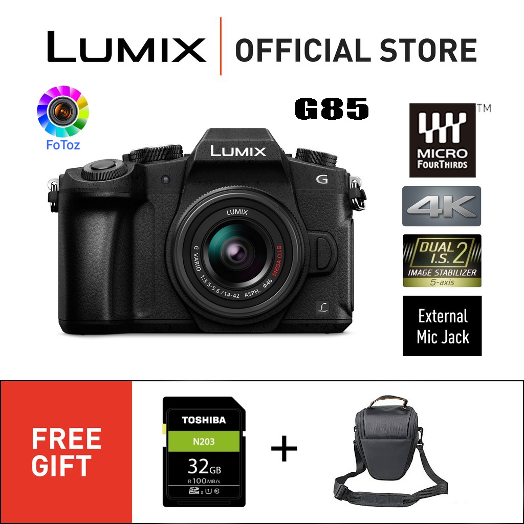 Panasonic LUMIX G85 Mirrorless Camera Body + 1442mm F3.55.6 Lens 4K