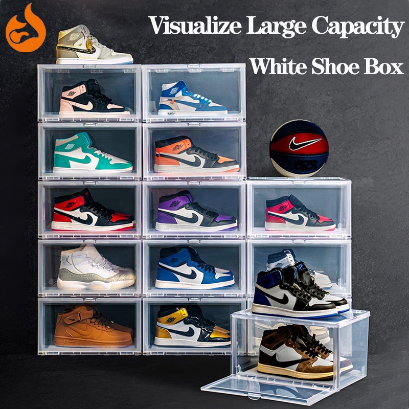 Large Stackable Interlock Side Open Side View Shoe Box Display Shoe