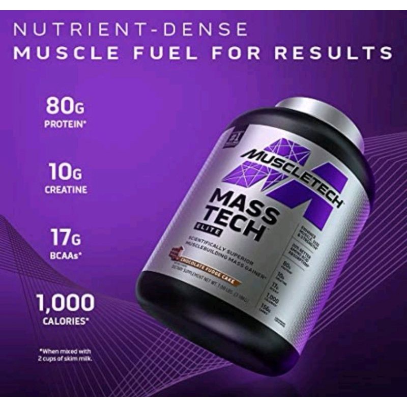 Muscletech Mass Tech Elite 7lbs Protein Powder Muscle Building Lean