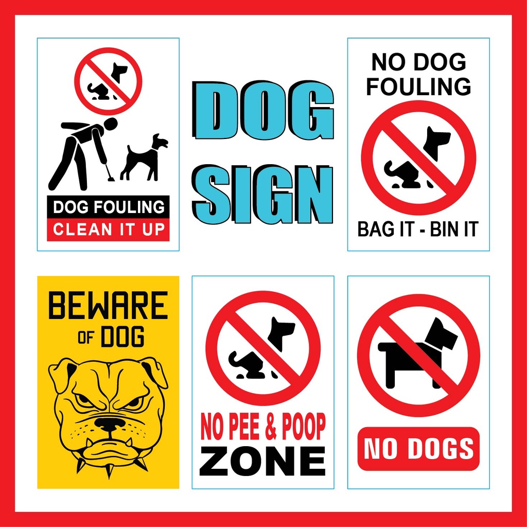 200x300mm *NO DOGS *PVC STICKER *BOARD *WARNING SIGN