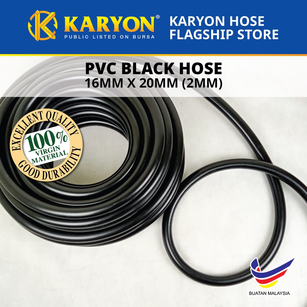 KARYON PVC BLACK GARDEN HOSE 16MM (GARDEN/ AGRICULTURE/ FOOD) PIPE