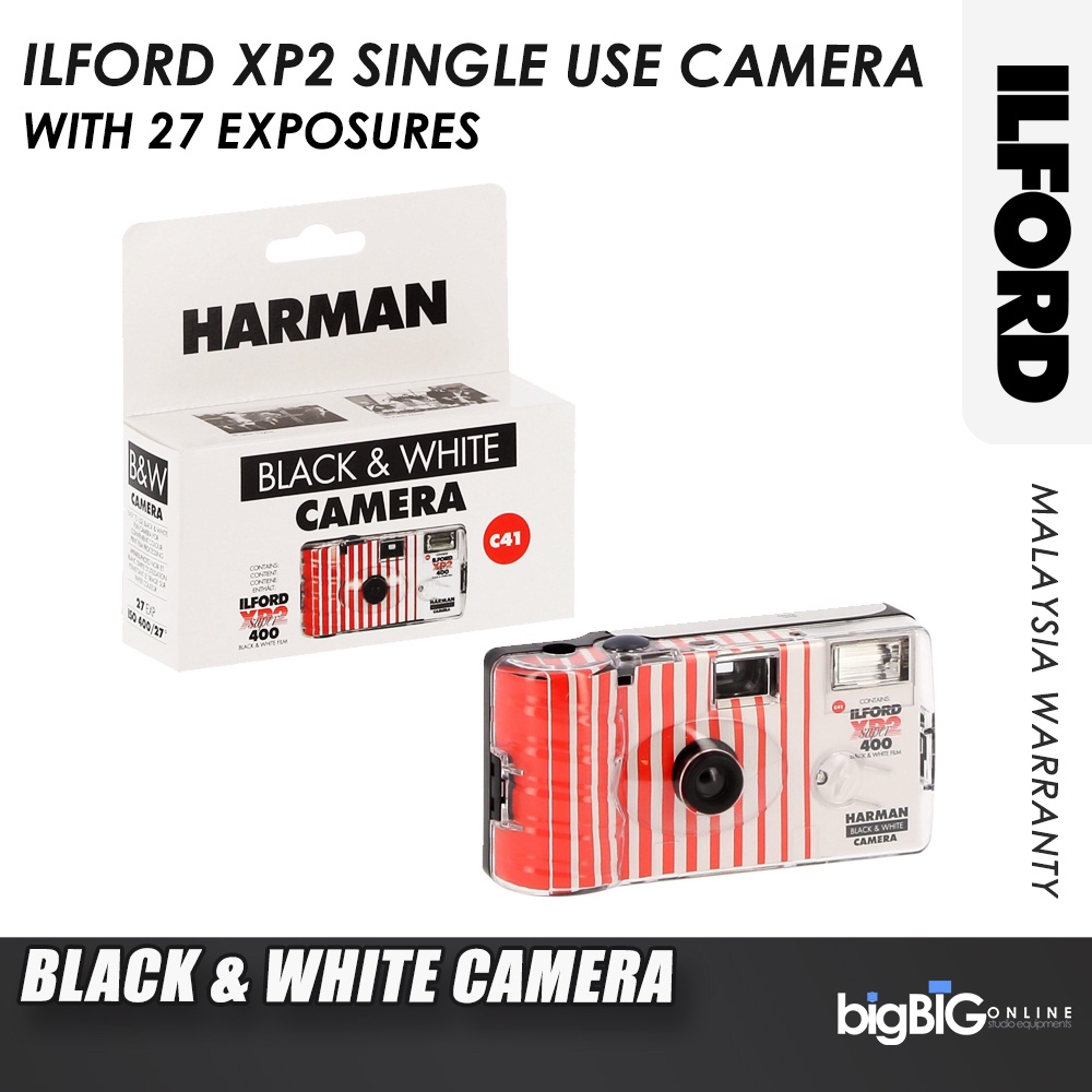 Ilford XP2 Black & White Single Use Disposable Camera with 27 Exposures