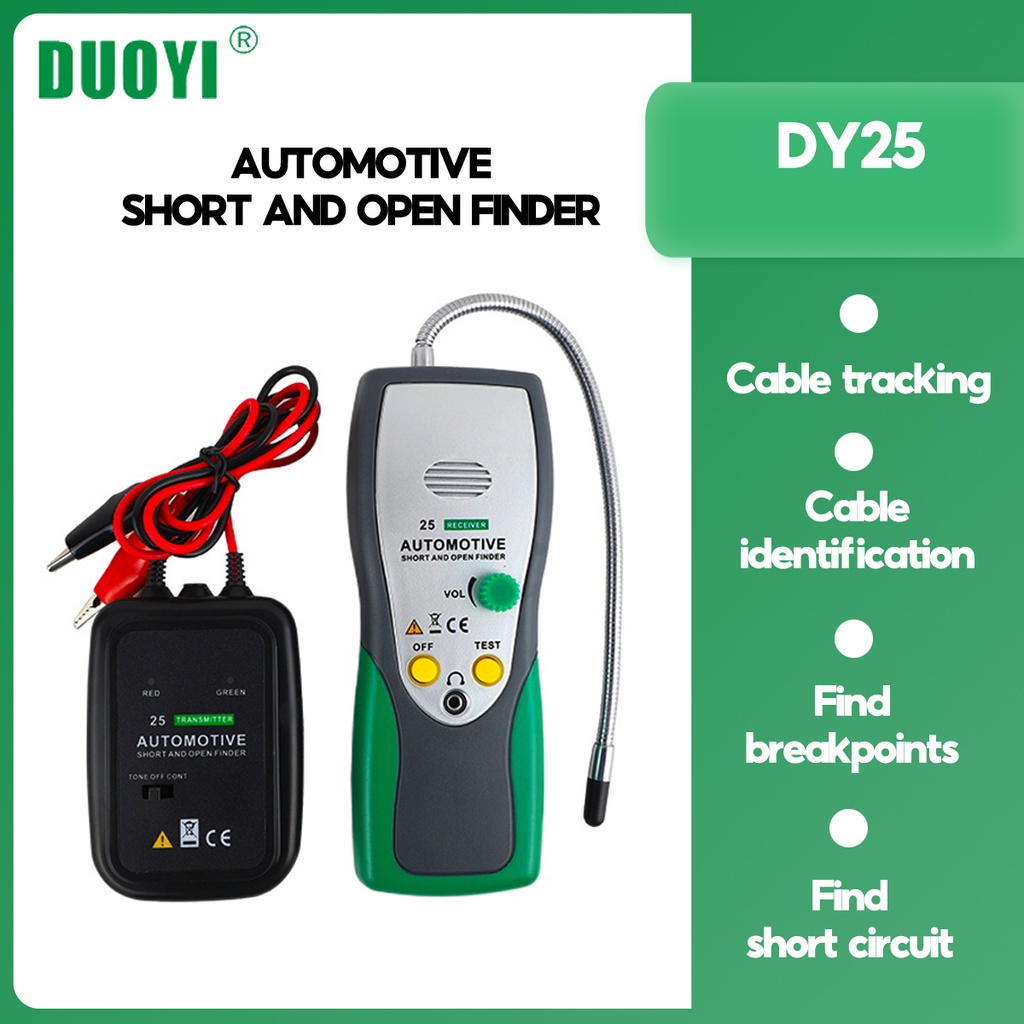 DUOYI DY25 Auto Short Circuit Open Detector Cable Tester Tracer Auto ...