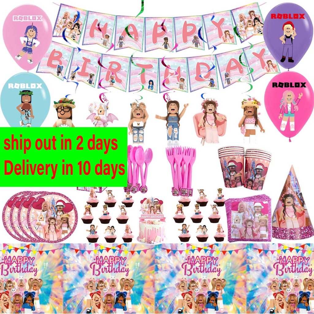 roblox-theme-birthday-party-decoration-for-girl-pink-color-roblox-party
