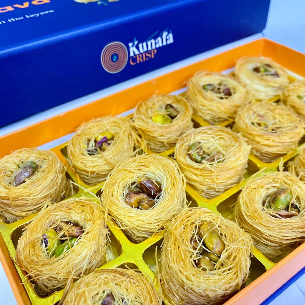 Kunafa Crisp I Baklava Bird Nest Pistachio I Baklava Gift Box 15pcs