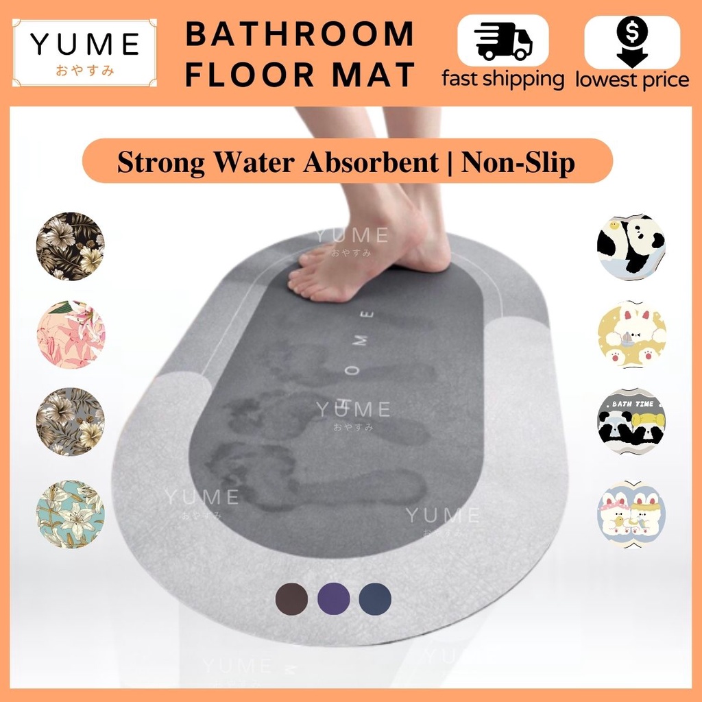 TANDAS Anti Slip Super Absorbent Floor Mat Toilet Bath Pad Non-Slip Bathroom Mat Carpet Kitchen ...