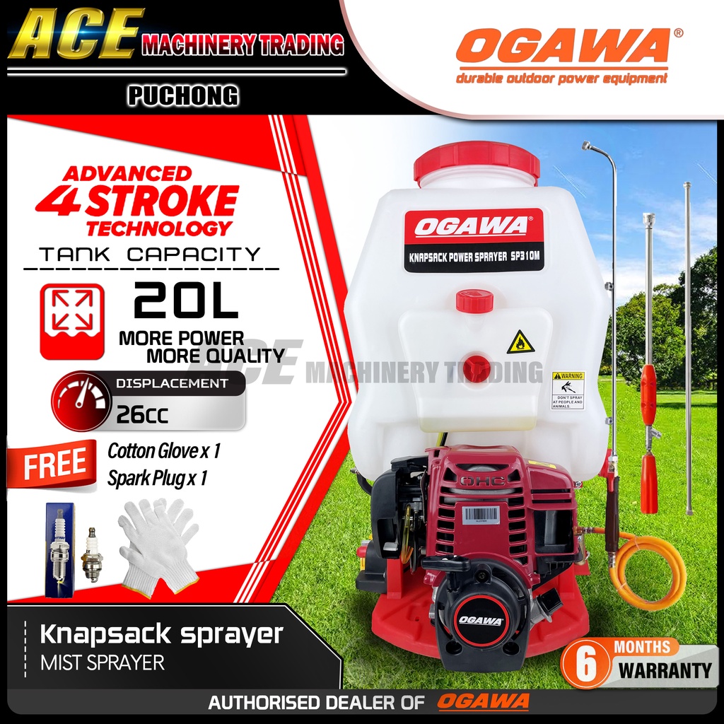 [ 100% Original ] OGAWA 4-Stroke Mist Sprayer Knapsack Engine Sprayer Mesin Racun Pump GX35 Type SP310M [ New Model ]