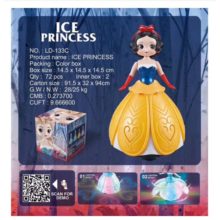 { KL SELLER } FREE GIFT Kuro Cinderella Frozen 2 Elsa Anna Snow White Sophia Princess Dancing Toy Dan