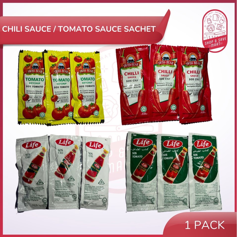 [1 Pack] Chili Sauce Sachet Tomato Sauce Sachet Assorted Brand (Brand