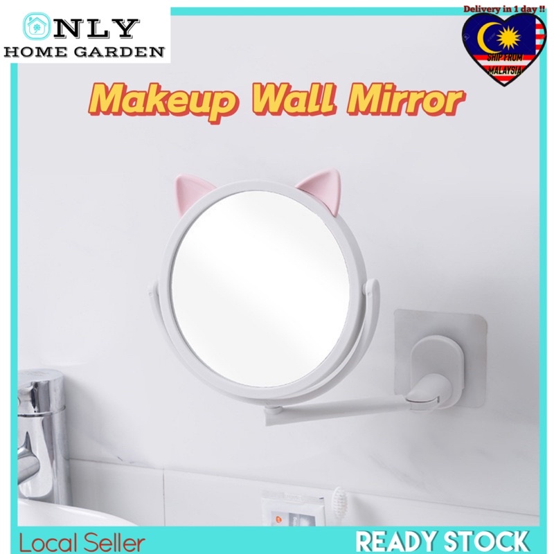 OnlyHomeGardenCLEARANCEWall Makup Mirror Bathroom Mirror Kaca Cermin Cermin Bilik Makeup Mirror Cermin Bulat Solek