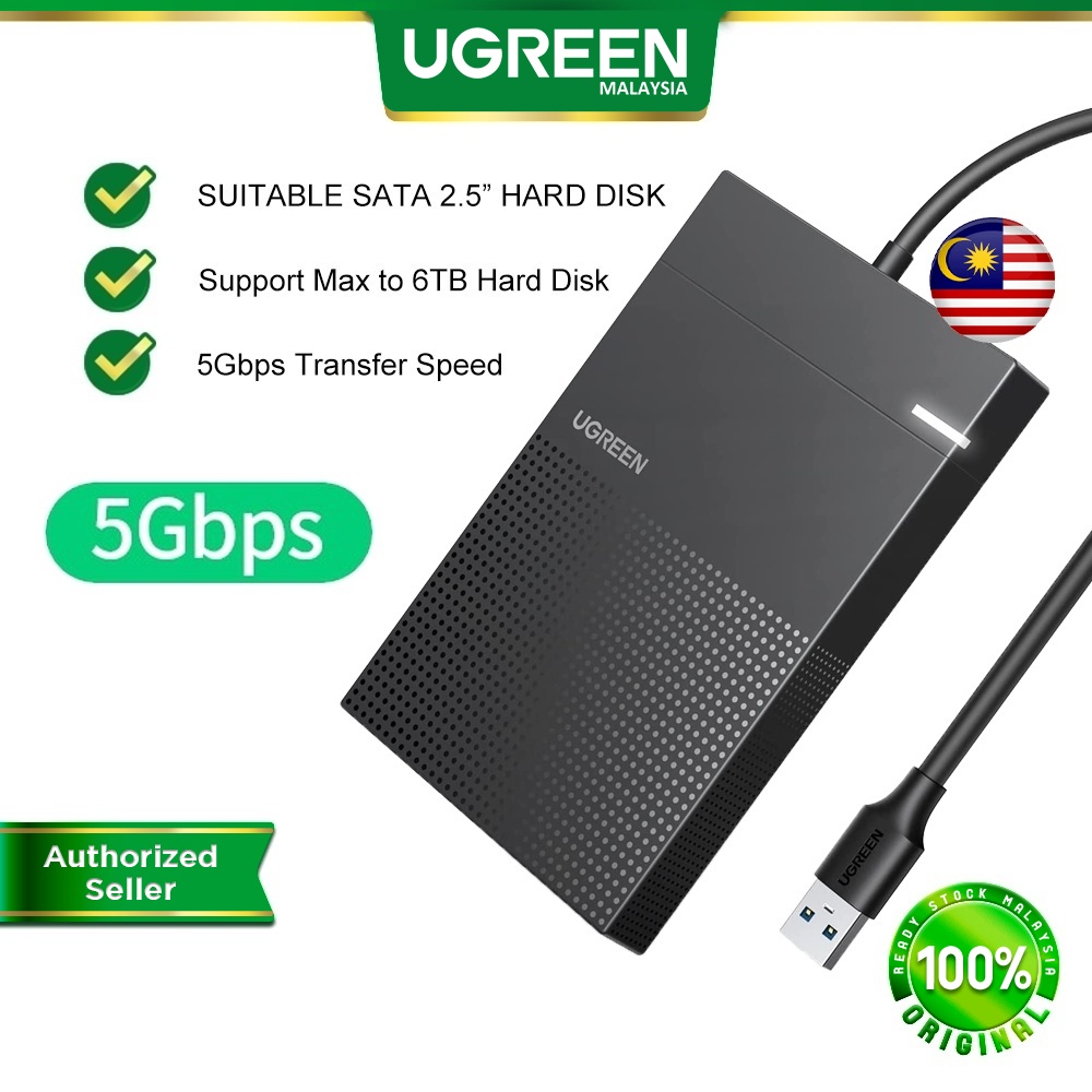 UGREEN SSD HDD Case 2.5" Hard Drive Enclosure USB Type C SATA 5Gbps for HDD 9.5 7mm External