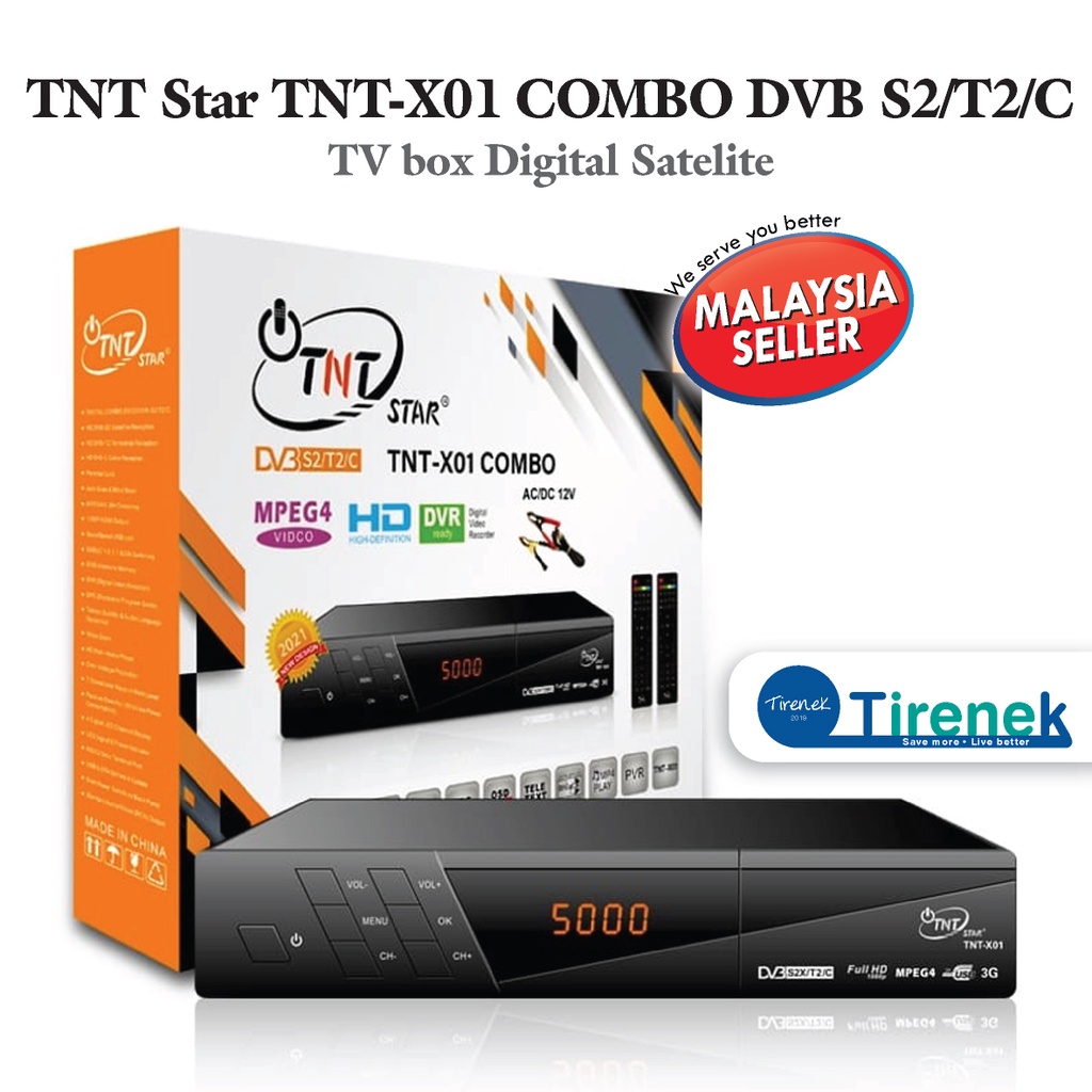TNT Star TNTX01 Combo DVB T2+S2+C MYTV Dekoder Decoder WIFI YouTube