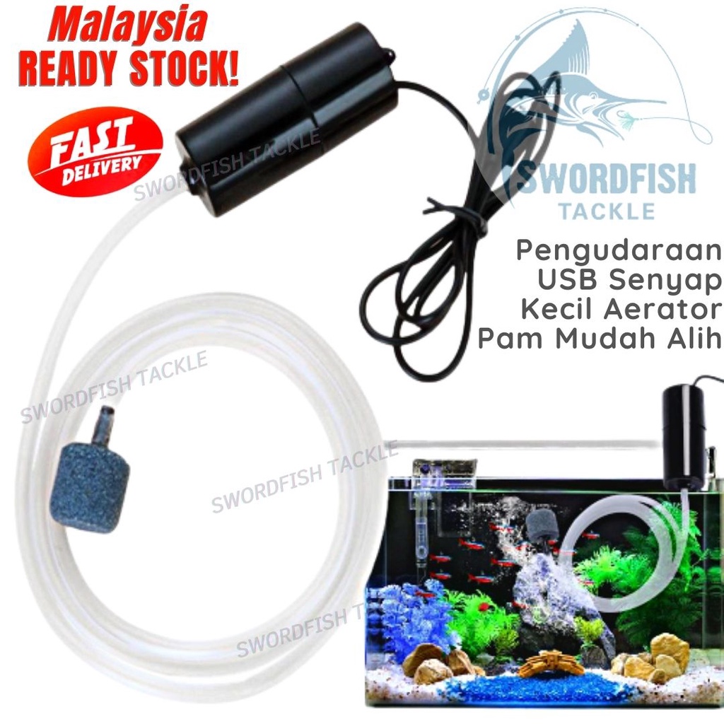 Portable Mudahalih Mini USB Aquarium Fish Tank Oxygen Air Pump Super