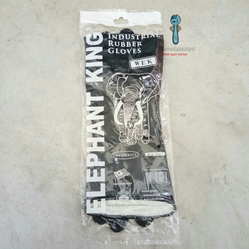 Elephant King Industries Black Rubber Gloves | Sarung Tangan Getah Hitam | WEK Protection Kitchen Latex Glove